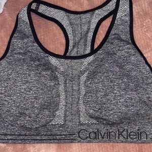 SIZE S, NEW Calvin Klein Charcoal Sports Bra